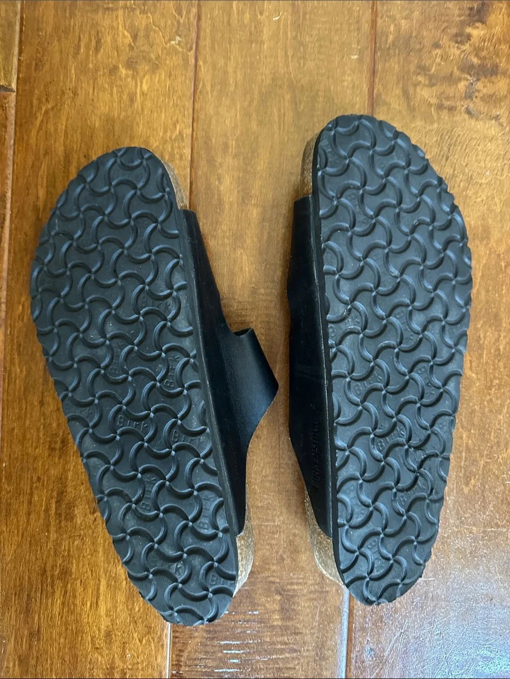 Birkenstock Men EU 43 US 10 10.5 Black Leather Arizona Sandals Slides Shoes
